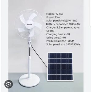 Ventilateur Solaire Rechargeable avec panneau Solaire