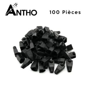 ANTHO Lot De 100 Manchons RJ-45 Noir - RJ45