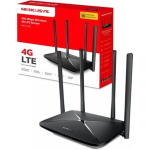 Mercusys MB115-4G TP-Link Routeur 4G LTE, WiFi 300 Mbps en 2.4 Ghz, Carte SIM Nano, 4 Antennes Puissantes, Jusqu’à 32 Appareils