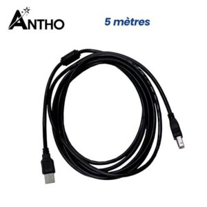 ANTHO Cable imprimante USB - 5 mètres - 5m