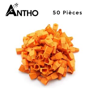 ANTHO Lot De 50 Manchons RJ-45 Orange - RJ45