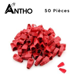 ANTHO Lot De 50 Manchons RJ-45 Rouge - RJ45