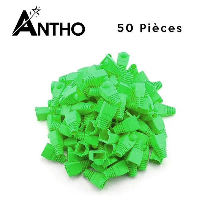 ANTHO Lot De 50 Manchons RJ-45 Vert - RJ45